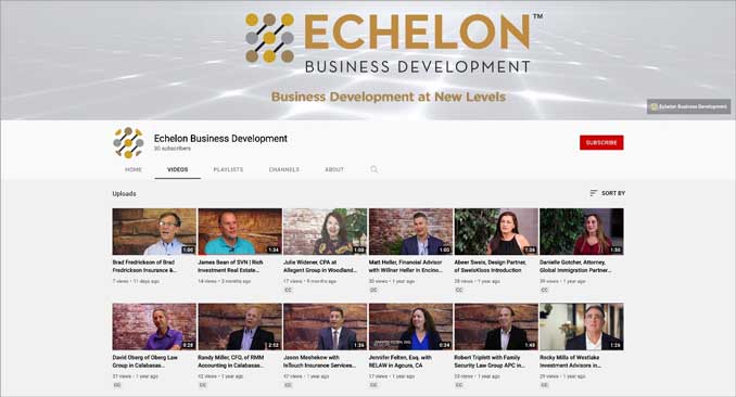 echelon business development network YouTube channel